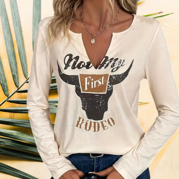 Nwt Emery Rose Cream Not My First Rodeo Top Tee Sz Med - Picture 3 of 5